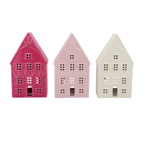 Melting Pot - Waxinelicht Huisje Jolie Keramiek 10x19cm 3 kleuren Melting Pot - Waxinelicht Huisje Jolie Keramiek 10x19cm 3 kleuren