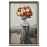Melting Pot - Schilderij Vrouw in Grijs met 3-D Bloemen 83x123cm ingelijst Melting Pot - Schilderij Vrouw in Grijs met 3-D Bloemen 83x123cm ingelijst