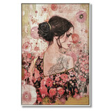 Melting Pot - Schilderij Vrouw met Tattoo op Canvas 83x123cm ingelijst Melting Pot - Schilderij Vrouw met Tattoo op Canvas 83x123cm ingelijst