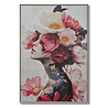 Melting Pot - Schilderij Vrouw met Bloemen Vintage op Canvas 83x123cm ingelijst Melting Pot - Schilderij Vrouw met Bloemen Vintage op Canvas 83x123cm ingelijst