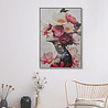 Melting Pot - Schilderij Vrouw met Bloemen Vintage op Canvas 83x123cm ingelijst Melting Pot - Schilderij Vrouw met Bloemen Vintage op Canvas 83x123cm ingelijst