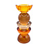 Waxinehouder Votief Oranje-Bruin-Beige Kristal Glas 8x20cm Waxinehouder Votief Oranje-Bruin-Beige Kristal Glas 8x20cm