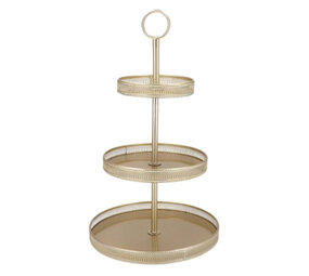 Melting Pot - Etagère Majestic 3 Lagen Goud Metaal 37x65cm Melting Pot - Etagère Majestic 3 Lagen Goud Metaal 37x65cm