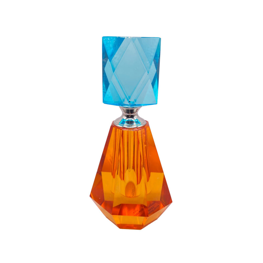 Colmore - Parfumfles Votief Aqua-Oranje Kristal Glas 7x14cm Colmore - Parfumfles Votief Aqua-Oranje Kristal Glas 7x14cm