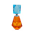 Parfumfles Votief Aqua-Oranje Kristal Glas 7x14cm Parfumfles Votief Aqua-Oranje Kristal Glas 7x14cm