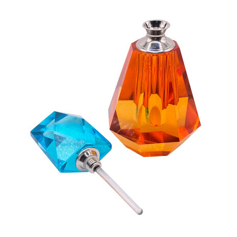 Colmore - Parfumfles Votief Aqua-Oranje Kristal Glas 7x14cm Colmore - Parfumfles Votief Aqua-Oranje Kristal Glas 7x14cm
