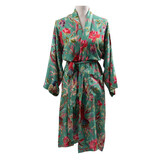 Imbarro - Kimono Royal Paradise Green Viscose one-size