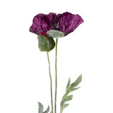 Colmore - Kunstbloem Klaproos Paars 2 Bloemen op Steel 72cm Colmore - Kunstbloem Klaproos Paars 2 Bloemen op Steel 72cm