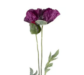 Colmore - Kunstbloem Klaproos Paars 2 Bloemen op Steel 72cm Colmore - Kunstbloem Klaproos Paars 2 Bloemen op Steel 72cm