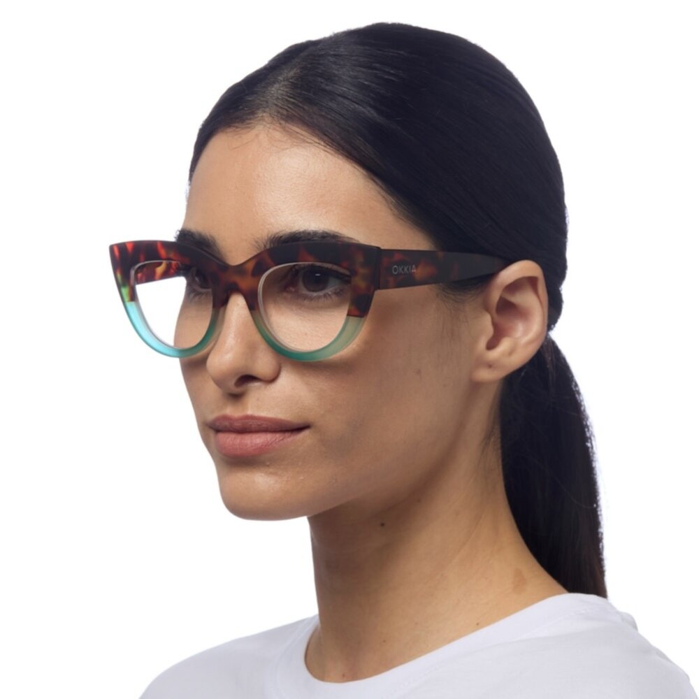 Okkia - Leesbril CLAUDIA Cat-Eye Havana Blue OK023HB