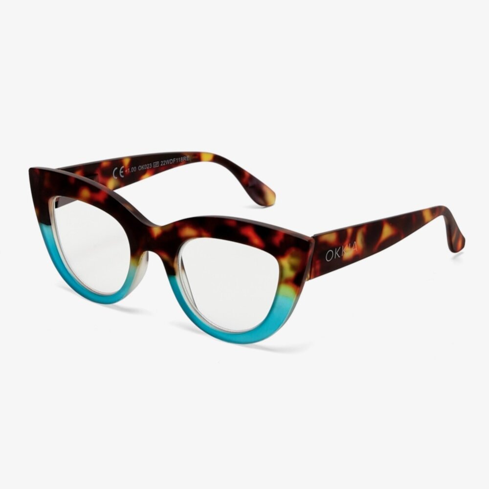 Okkia - Leesbril CLAUDIA Cat-Eye Havana Blue OK023HB