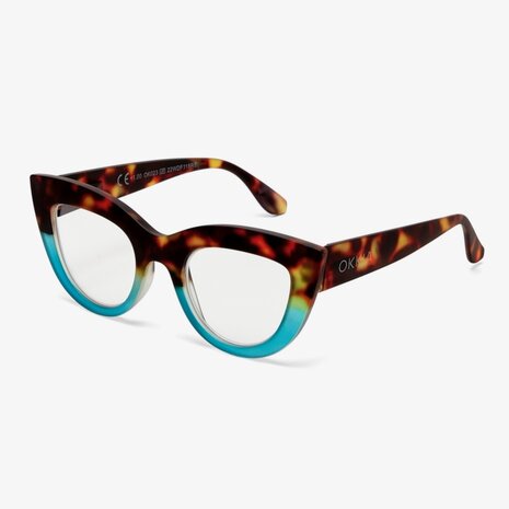 Okkia - Leesbril CLAUDIA Cat-Eye Havana Blue OK023HB
