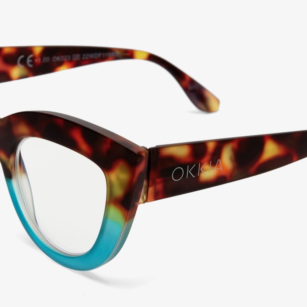 Okkia - Leesbril CLAUDIA Cat-Eye Havana Blue OK023HB