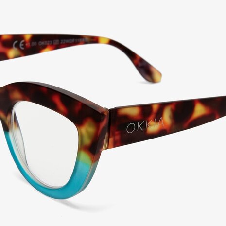 Okkia - Leesbril CLAUDIA Cat-Eye Havana Blue OK023HB