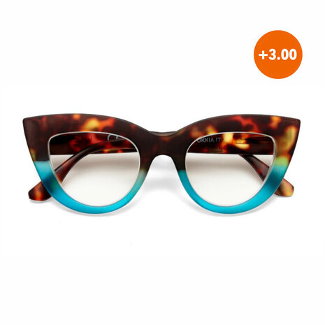 Okkia - Leesbril CLAUDIA Cat-Eye Havana Blue OK023HB