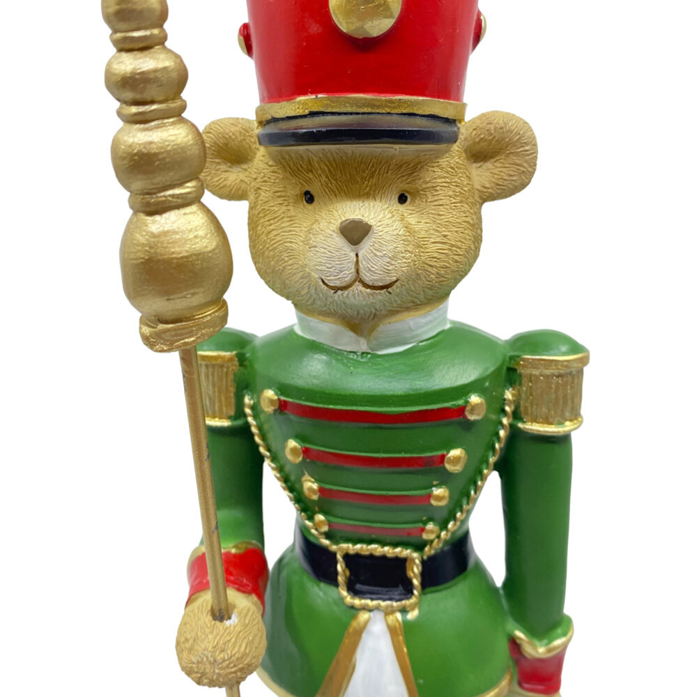 Colmore - Beelden Notenkraker Beer Rood-Groen 8x32cm set-2 Colmore - Beelden Notenkraker Beer Rood-Groen 8x32cm set-2