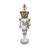 Colmore - Beeld Notenkraker Beer Wit-Goud 11x33cm