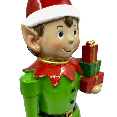 Melting Pot - Beeld Kerst Elf Jongen Kado Multicolor 12x38cm Melting Pot - Beeld Kerst Elf Jongen Kado Multicolor 12x38cm