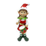 Melting Pot - Beeld Kerst Elf Meisje Trommel Multicolor 10x32cm Melting Pot - Beeld Kerst Elf Meisje Trommel Multicolor 10x32cm