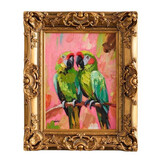 Werns - Schilderij Papegaaien Multi in Gouden Barok Lijst 44x54cm