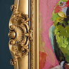Werns - Schilderij Twee Papegaaien Multicolor Acryl op Canvas 44x54cm in Gouden Baroklijst