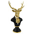 Beeld Buste Hert Zwart Goud Kunststof 28x53cm