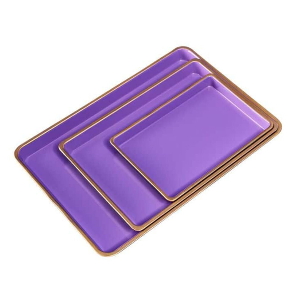 Werns - Set van 3 Dienbladen met Gouden Rand in 4 kleuren