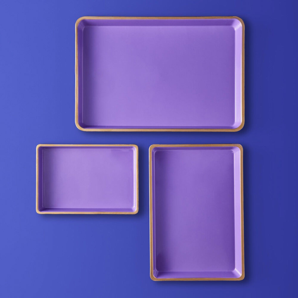 Werns - Set van 3 Dienbladen met Gouden Rand in 4 kleuren