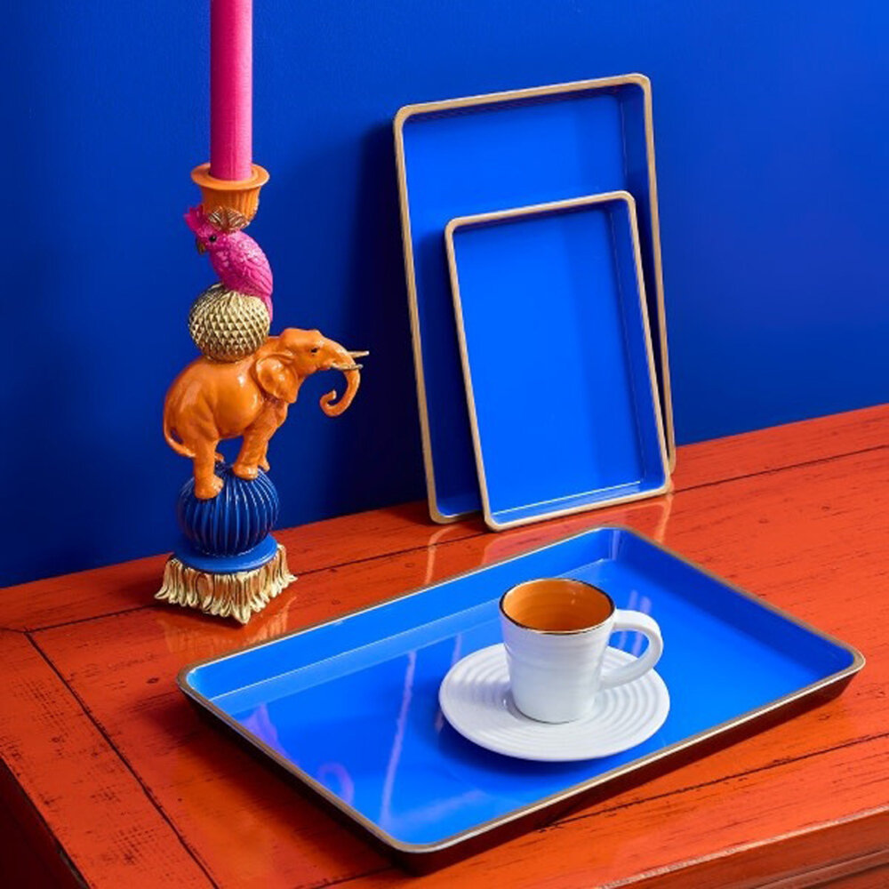 Werns - Set van 3 Dienbladen met Gouden Rand in 4 kleuren