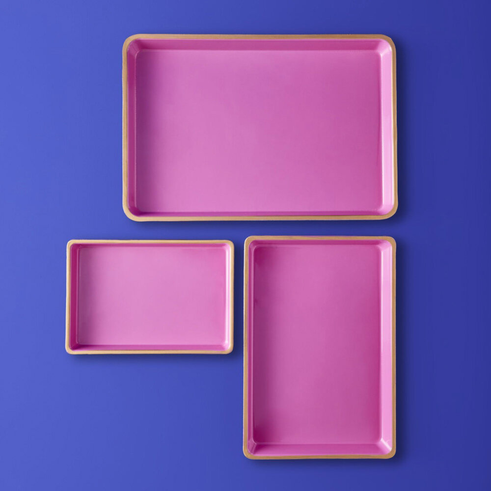 Werns - Set van 3 Dienbladen met Gouden Rand in 4 kleuren