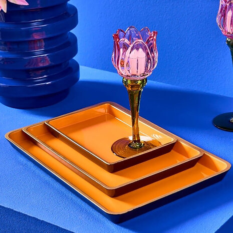 Werns - Set van 3 Dienbladen met Gouden Rand in 4 kleuren