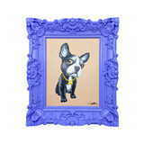 Colmore - Schilderijtje Franse Bulldog in Lila Barok Lijst 30x35cm