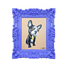 Colmore - Schilderijtje Franse Bulldog in Lila Barok Lijst 30x35cm Colmore - Schilderijtje Franse Bulldog in Lila Barok Lijst 30x35cm