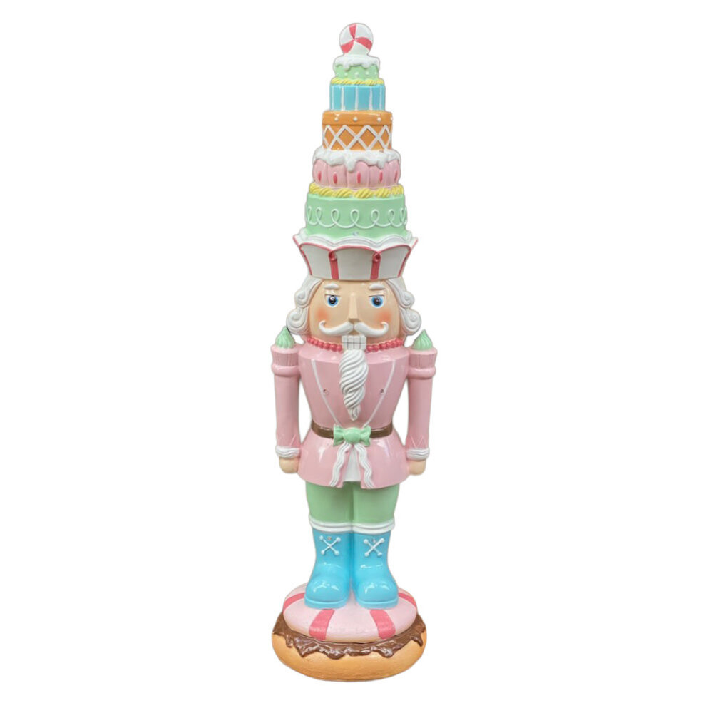 Melting Pot - Beeld Notenkraker Candy Pastel Roze 20x71cm met LED-lampjes Melting Pot - Beeld Notenkraker Candy Pastel Roze 20x71cm met LED-lampjes