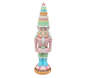 Melting Pot - Beeld Notenkraker Candy Pastel Roze 20x71cm met LED-lampjes