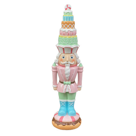 Melting Pot - Beeld Notenkraker Candy Pastel Roze 20x71cm met LED-lampjes Melting Pot - Beeld Notenkraker Candy Pastel Roze 20x71cm met LED-lampjes