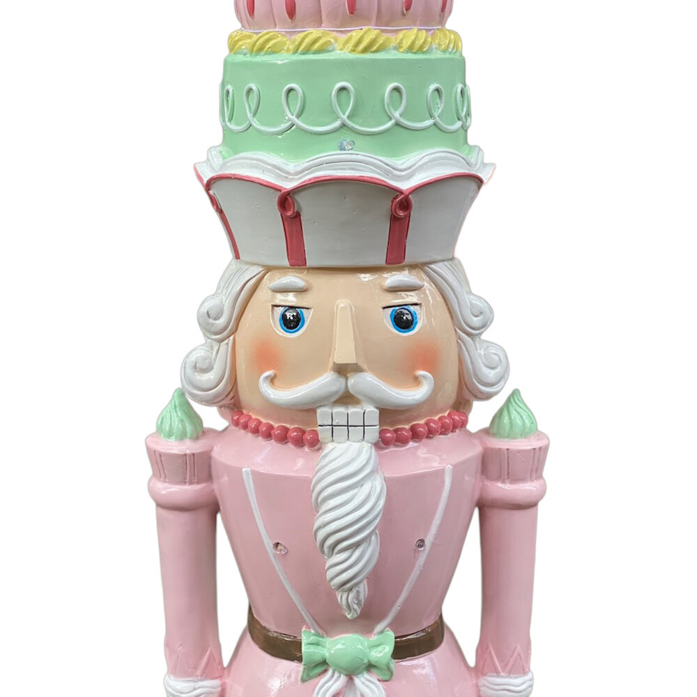 Melting Pot - Beeld Notenkraker Candy Pastel Roze 20x71cm met LED-lampjes Melting Pot - Beeld Notenkraker Candy Pastel Roze 20x71cm met LED-lampjes