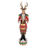 Melting Pot - Standbeeld Kerst Hert met Trommel Multicolor Goud 25x82cm Melting Pot - Standbeeld Kerst Hert met Trommel Multicolor Goud 25x82cm