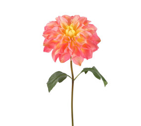 Melting Pot - Kunstbloem Dahlia Zalm op Steel 80cm Melting Pot - Kunstbloem Dahlia Zalm op Steel 80cm