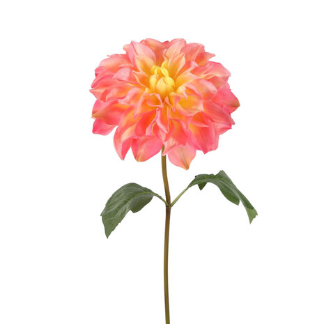 Melting Pot - Kunstbloem Dahlia Zalm op Steel 80cm Melting Pot - Kunstbloem Dahlia Zalm op Steel 80cm