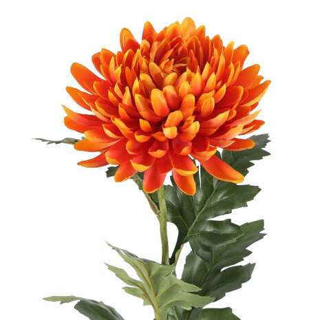 Melting Pot - Kunstbloem Chrysant Oranje op Steel 72cm