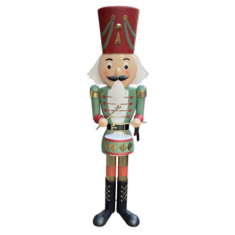 Colmore - Standbeeld Notenkraker met Trommel Multi Metaal 45x165cm Colmore - Standbeeld Notenkraker met Trommel Multi Metaal 45x165cm