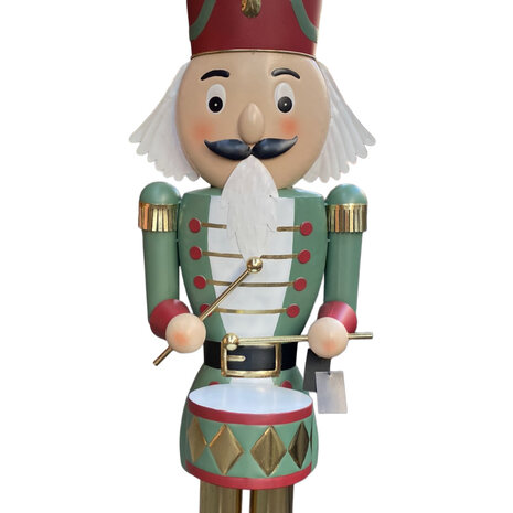 Colmore - Standbeeld Notenkraker met Trommel Multi Metaal 45x165cm Colmore - Standbeeld Notenkraker met Trommel Multi Metaal 45x165cm