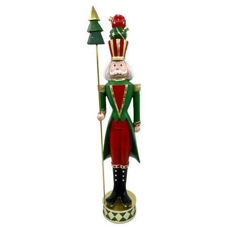 Colmore - Beeld Notenkraker met Staf Multicolor 12x54cm Colmore - Beeld Notenkraker met Staf Multicolor 12x54cm