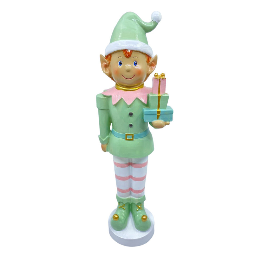 Melting Pot - Beeld Kerst Elf Jongen Kado Pastel 12x38cm