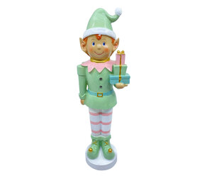 Melting Pot - Beeld Kerst Elf Jongen Kado Pastel 12x38cm