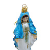 Melting Pot - Kerstbal Maria Beeldje Blauw-Wit Glas 16cm met hanger Melting Pot - Kerstbal Maria Beeldje Blauw-Wit Glas 16cm met hanger