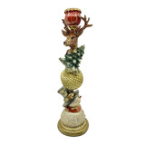 Melting Pot - Kandelaar Kerst Hert Multicolor Goud 9x25cm Melting Pot - Kandelaar Kerst Hert Multicolor Goud 9x25cm