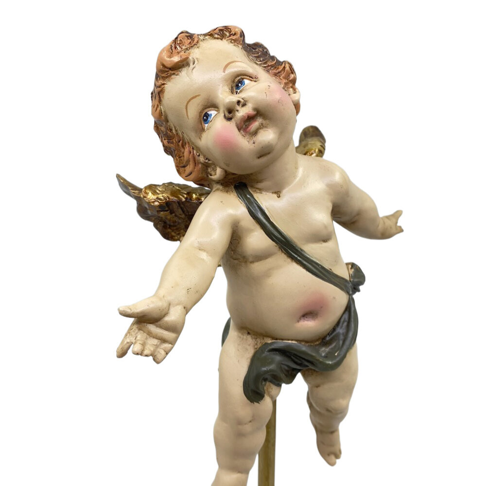 Melting Pot - Beeld Engeltje op Sokkel Goud 13x43cm armen laag