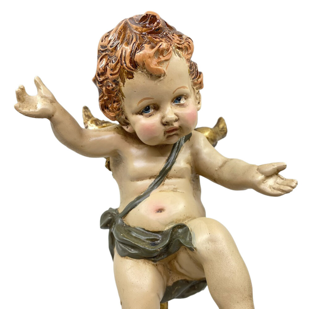 Melting Pot - Beeld Engeltje op Sokkel Goud 13x43cm armen hoog